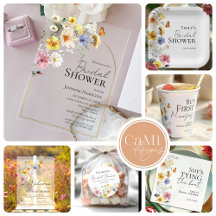 Colorful Wildflower Boho Bridal Shower Collection