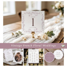 Vintage French Toile Dusty Rose Wedding Collection