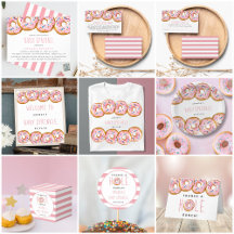 Modern Donut Girls Baby Shower Sprinkle