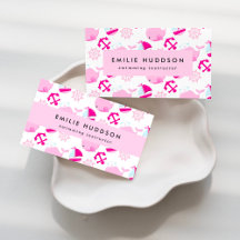 Pink Whales Business Cards Collection