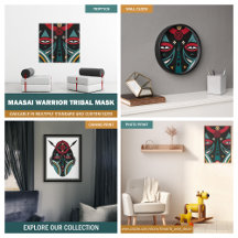 Maasai Warrior Tribal Mask Wall Art
