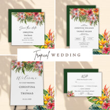 Elegant Watercolor Tropical Wedding
