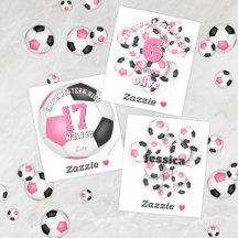 Soccer birthday celebration pink