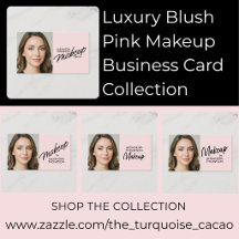 Luxury Blush Pink Makeup Business Card Collection