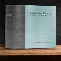 Elegant Monogram Name Teal Grey Brushed metal 