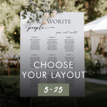 Minimalist Black and White Wedding Seating Charts
