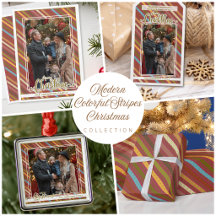 Modern Colorful Stripes Christmas Holiday