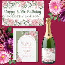Blush Pink Rose Birthday Supplies for Women Girls