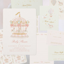 fairytale princess carousel baby shower collection