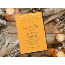 Modern Marigold Themed Save the Date Invitations