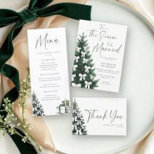 Winter Christmas Tree White Bow Chic Bridal Shower