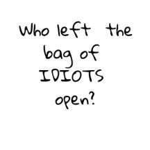 WHO LEFT THE BAG OF IDIOTS OPEN