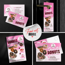 Pink Eye-Catching Donut Bakery Shop Sweet Treats