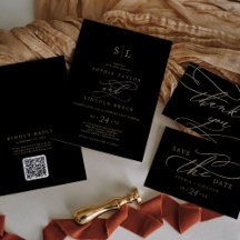 Romantic Black and Gold Calligraphy Collection