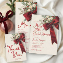 Merry Little Bow Floral Christmas Bridal Shower