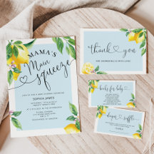 Blue lemon baby shower collection