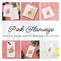 Modern flamingo bachelorette party collection