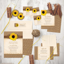 Rustic Burlap and Lace Sunflower Wedding Suite