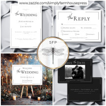 Minimal Typography Black & White Photo Wedding