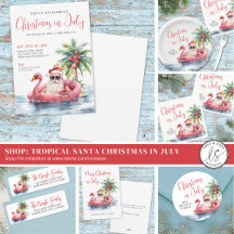 Funny Santa Claus Tropical Beach Christmas In July