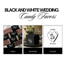 Black & White Wedding Candy Favors