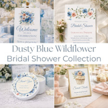 Dusty Blue Floral Bridal Shower Collection