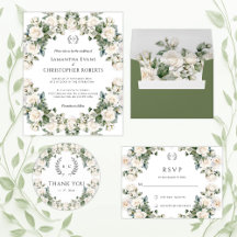 Garden Romance Monogrammed Roses Wedding Suite