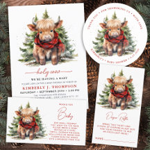 Holy Cow Cozy Highland Calf Winter Baby Shower