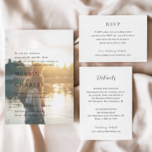 Stylish Photo Modern Wedding Invitation Suite