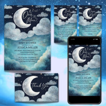 Over the moon galaxy baby shower