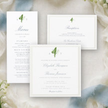 Lily Valley Faux Embossed Elegant Monogram Wedding