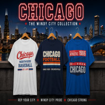 Chicago Vintage Sports and College Style T-Shirts 