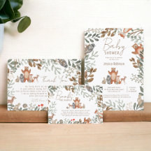 Cute greenery forest animals woodland baby shower