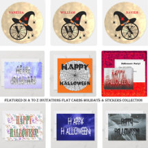 A to Z Halloween Invitations Cards Stickers