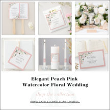 Elegant Pink Watercolor Floral Wedding Day Of