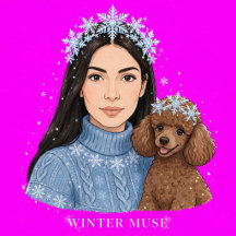Girl Kissing Poodle Christmas Collection 