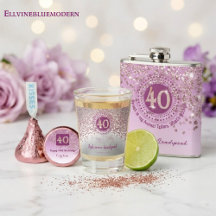 Chic Rose Gold Glitter   40th Birthday