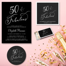 Elegant Black 50th Birthday Party