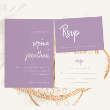Modern Minimalist Script Lavender   Wedding