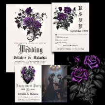 Mystical Goth Amethyst Purple Roses Wedding Suite