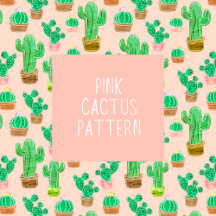 Pink Cactus Pattern Set