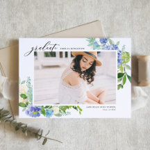 Watercolor Blue Hydrangeas Graduation Collection