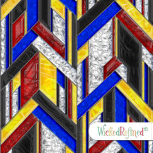 Stained Glass l Art Deco Arrows Pattern 