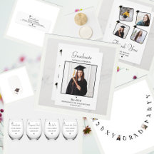 Black & White Graduation Party Stationery Suite