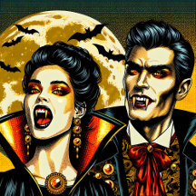 Halloween Party Supplies with His and Her Vampires