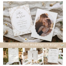 Vintage French Toile Beige Wedding Collection