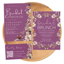 Rustic Boho Wildflower Berry Purple Bridal Shower