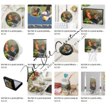 Gifts with koi fish in a pond design