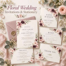 Floral Wedding Invitations & Stationery