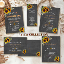 Rustic Sunflowers Chalkboard Collection